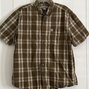 Carhartt relaxed fit short sleeve button down‎ collar shirt.  XL